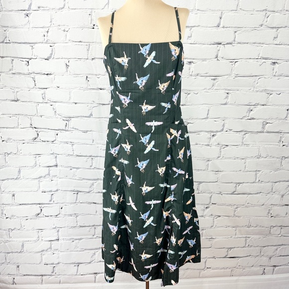 Free People Sunshine Of Your Love Midi Dress Bird Gray Women’s 8 Summer Tropical - Picture 2 of 15